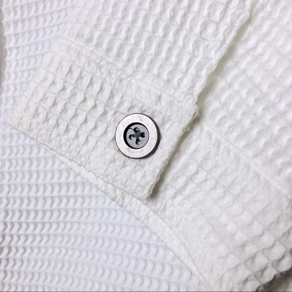 White CJ Banks Jacket Waffle Knit Full Zipper Plus - Picture 3 of 8